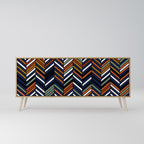 VIBRANT PATCHWORK Sideboard mit 3 Türen in Eiche-Optik