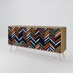 VIBRANT PATCHWORK Sideboard mit 3 Türen in Eiche-Optik