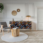 VIBRANT PATCHWORK Sideboard mit 3 Türen in Eiche-Optik