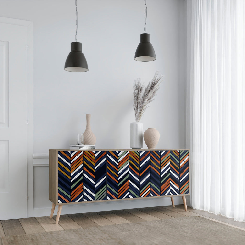 VIBRANT PATCHWORK 3-türiges Sideboard in Eichenoptik