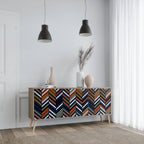 VIBRANT PATCHWORK Sideboard mit 3 Türen in Eiche-Optik