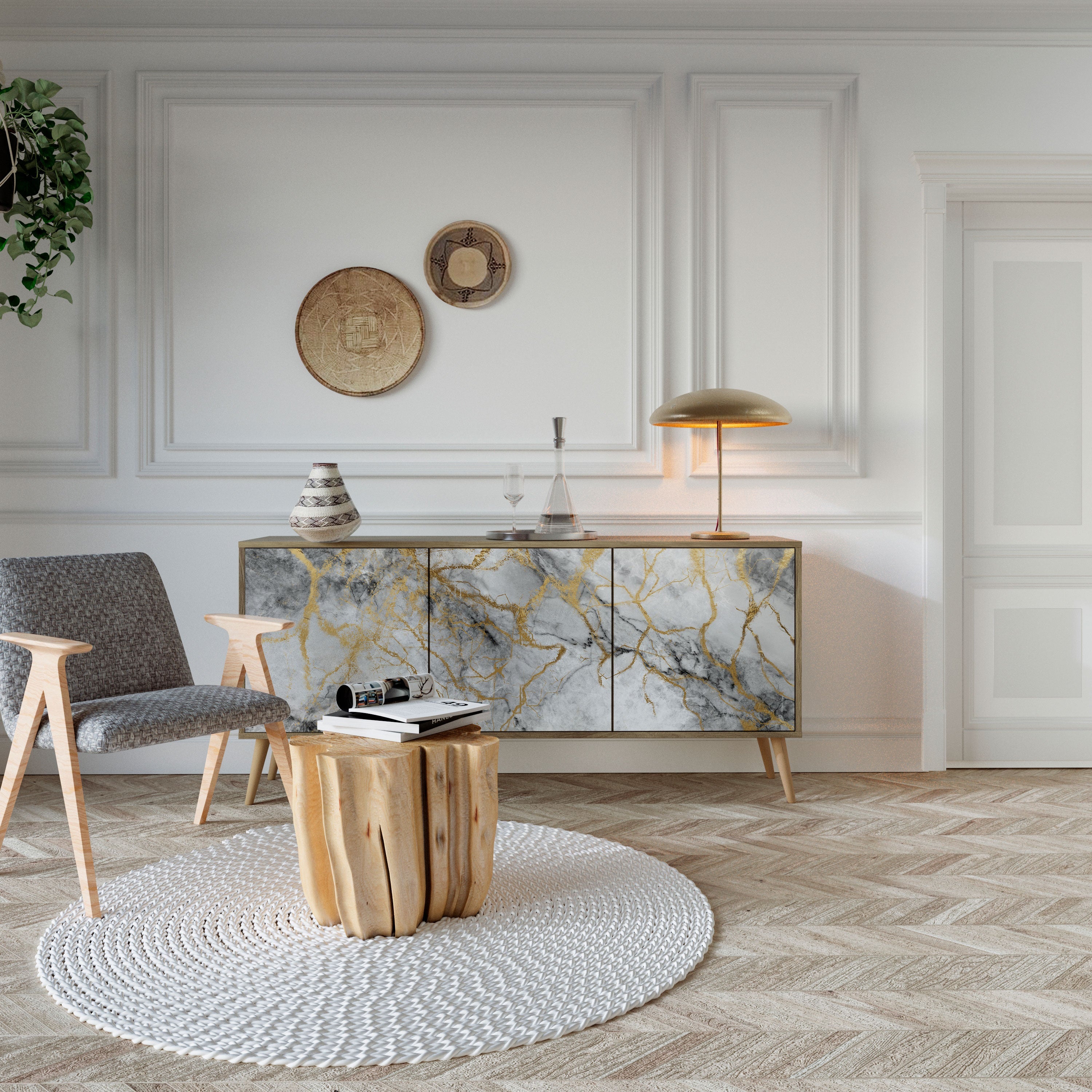 TIMELESS GLIDE 3-türiges Sideboard in Eichenoptik
