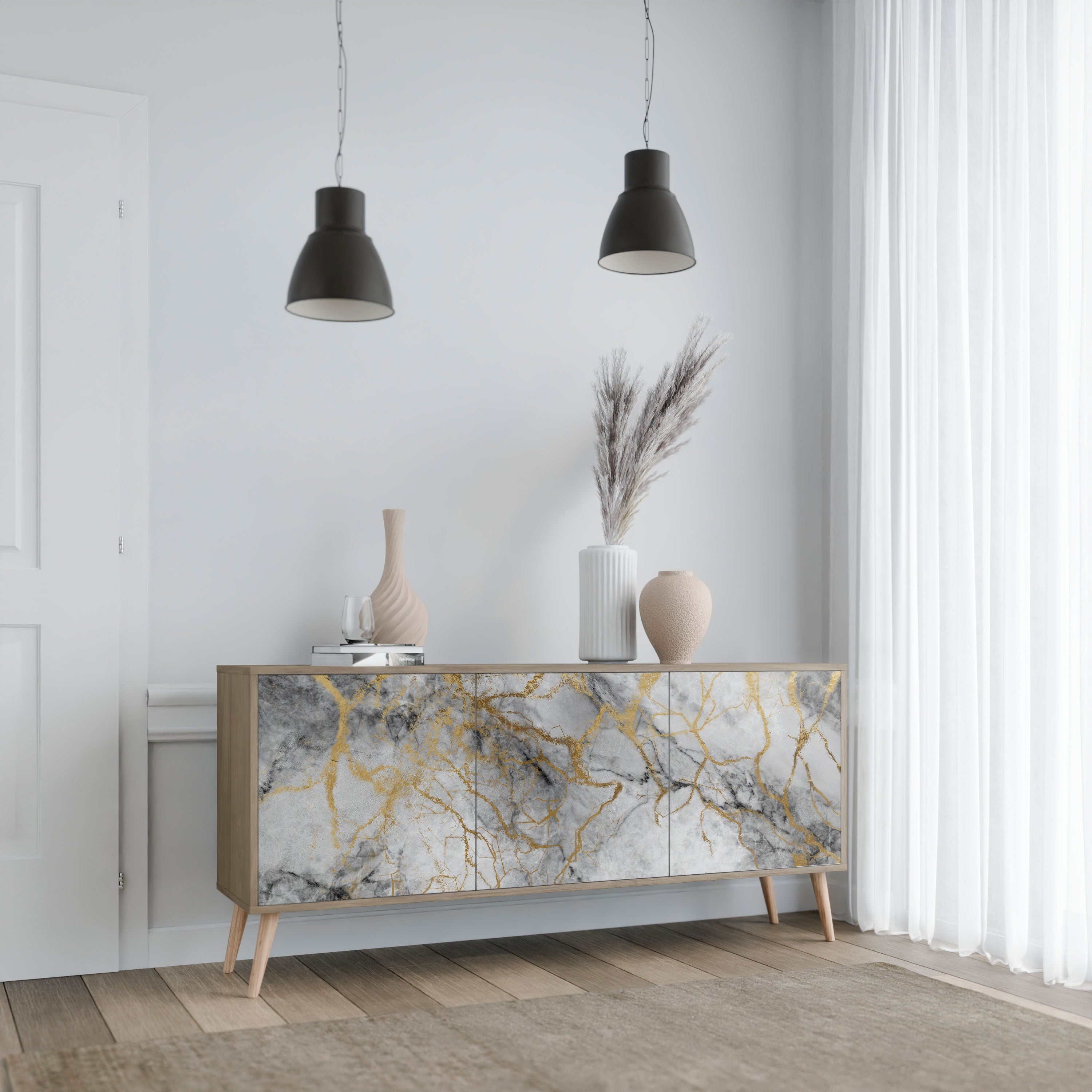 TIMELESS GLIDE 3-türiges Sideboard in Eichenoptik
