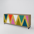 COLORFUL TRIANGLES Sideboard mit 3 Türen in Eiche-Optik