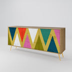 COLORFUL TRIANGLES Sideboard mit 3 Türen in Eiche-Optik