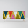 COLORFUL TRIANGLES Sideboard mit 3 Türen in Eiche-Optik