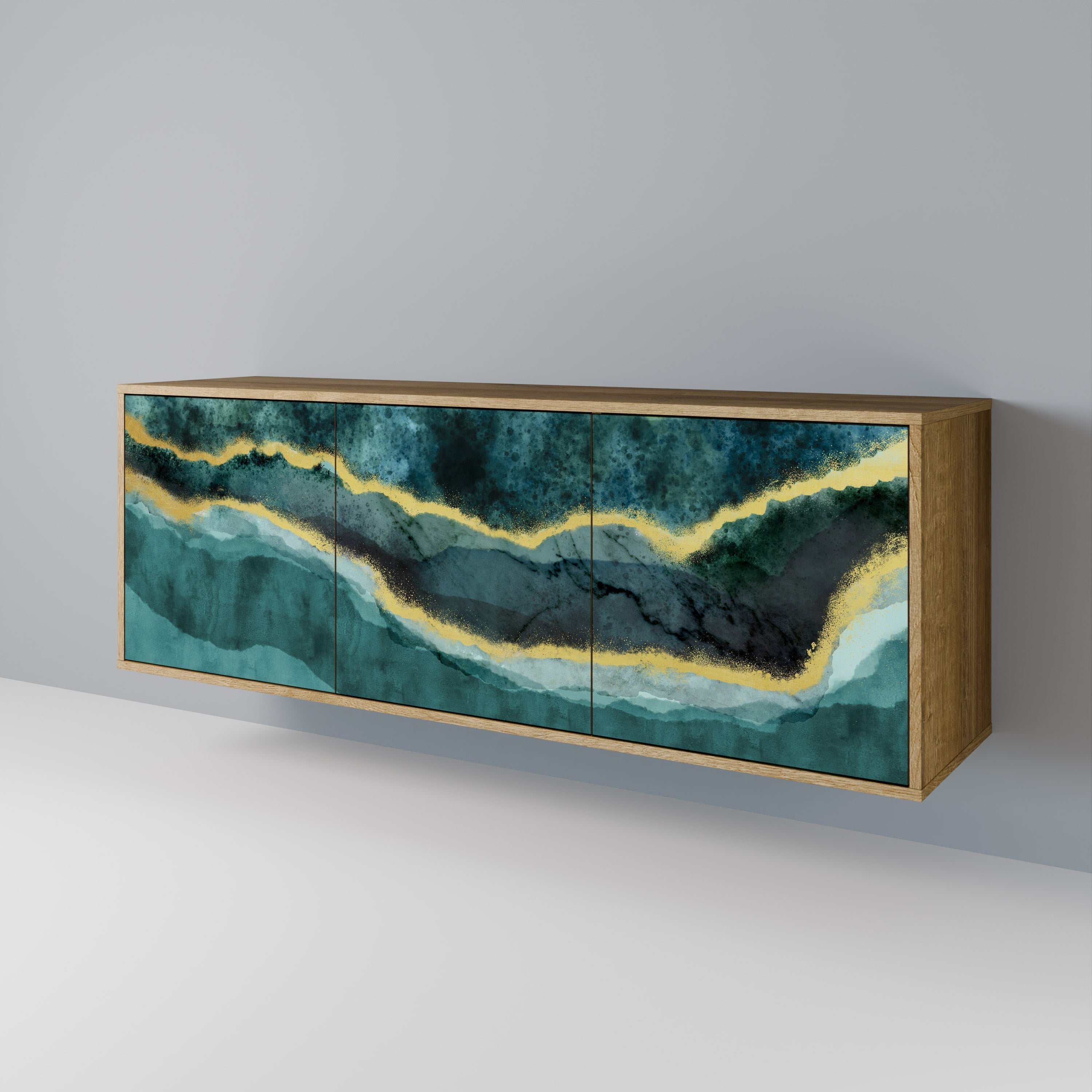 GOLDRUSH ODYSSEY 3-türiges Sideboard in Eichenoptik