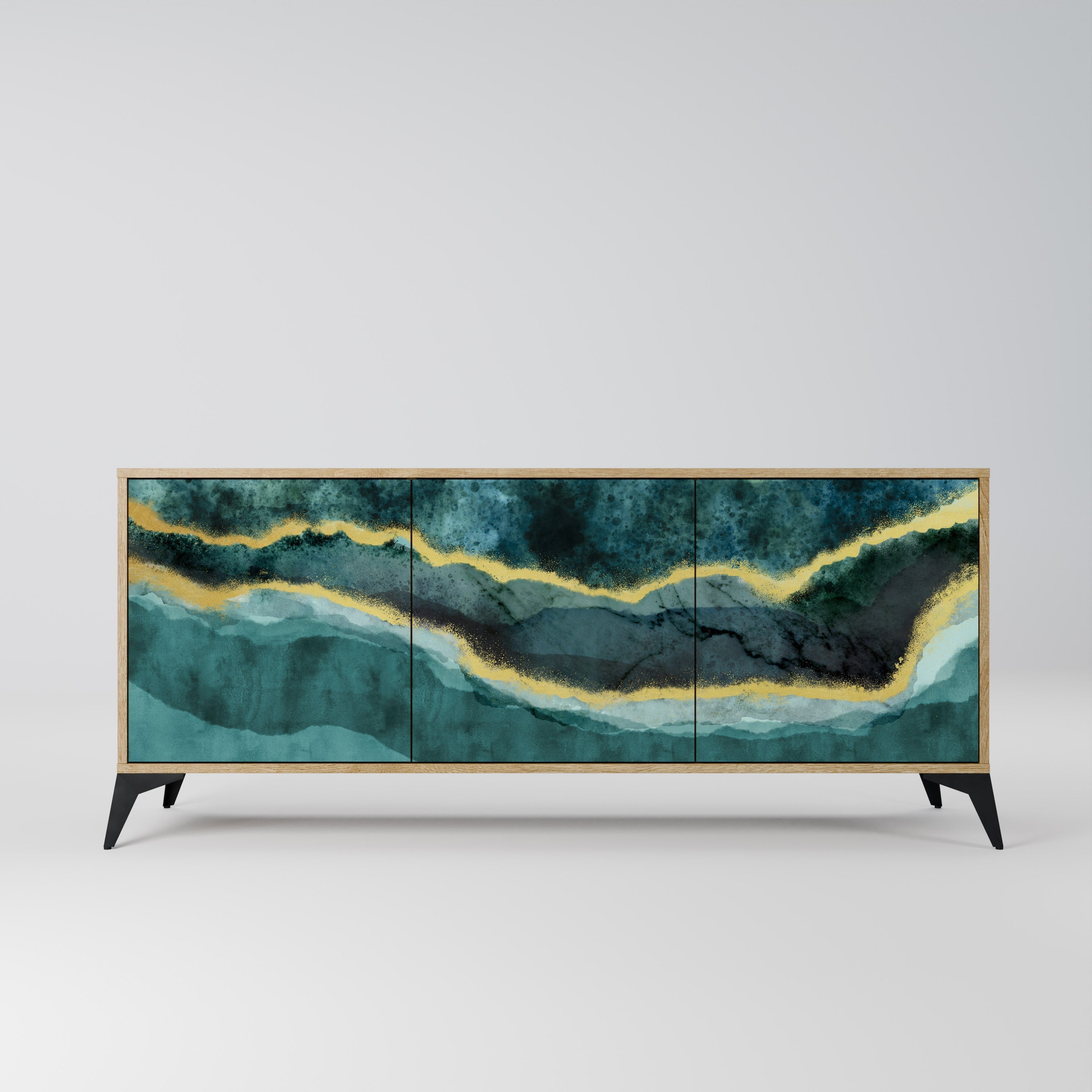 GOLDRUSH ODYSSEY 3-türiges Sideboard in Eichenoptik