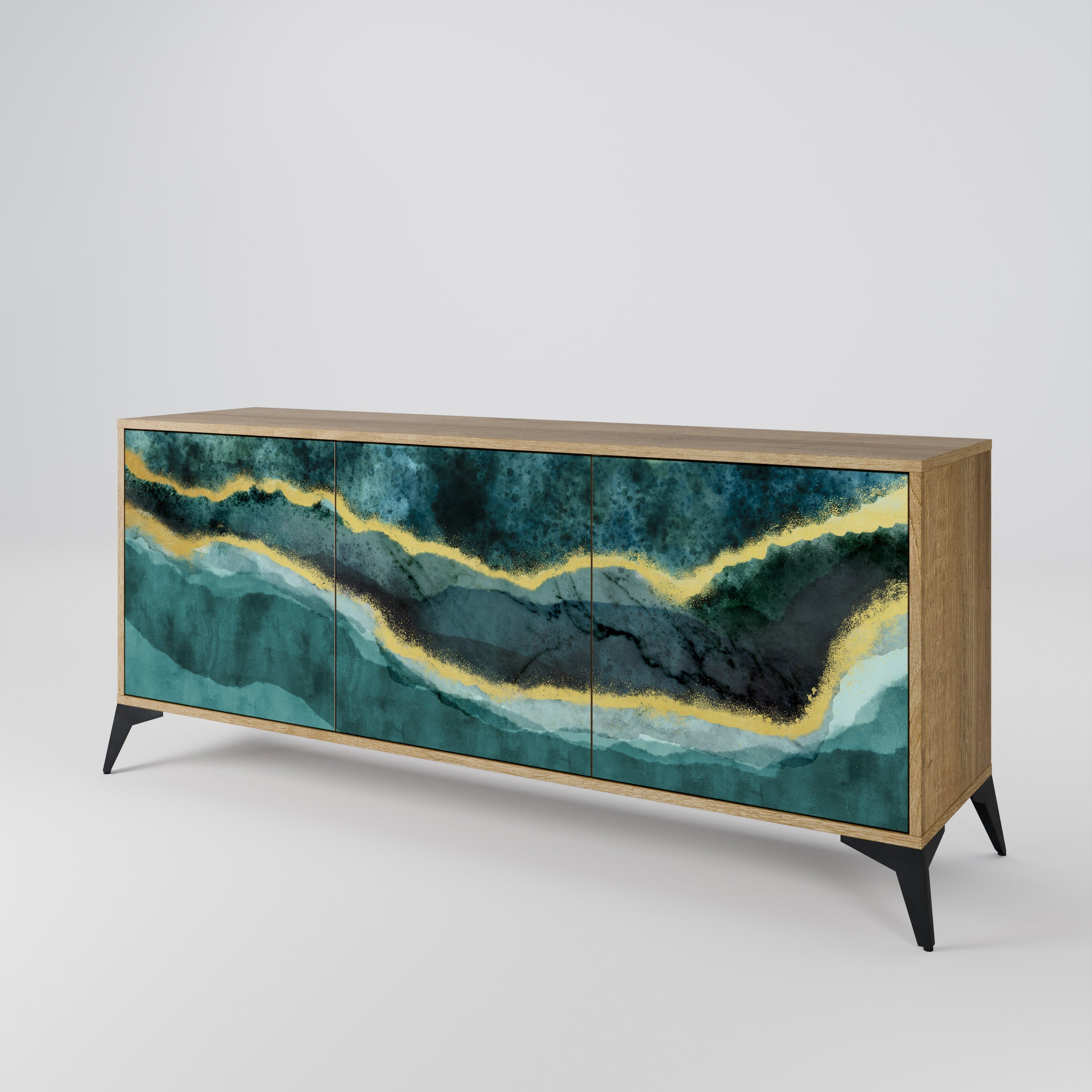 GOLDRUSH ODYSSEY 3-türiges Sideboard in Eichenoptik