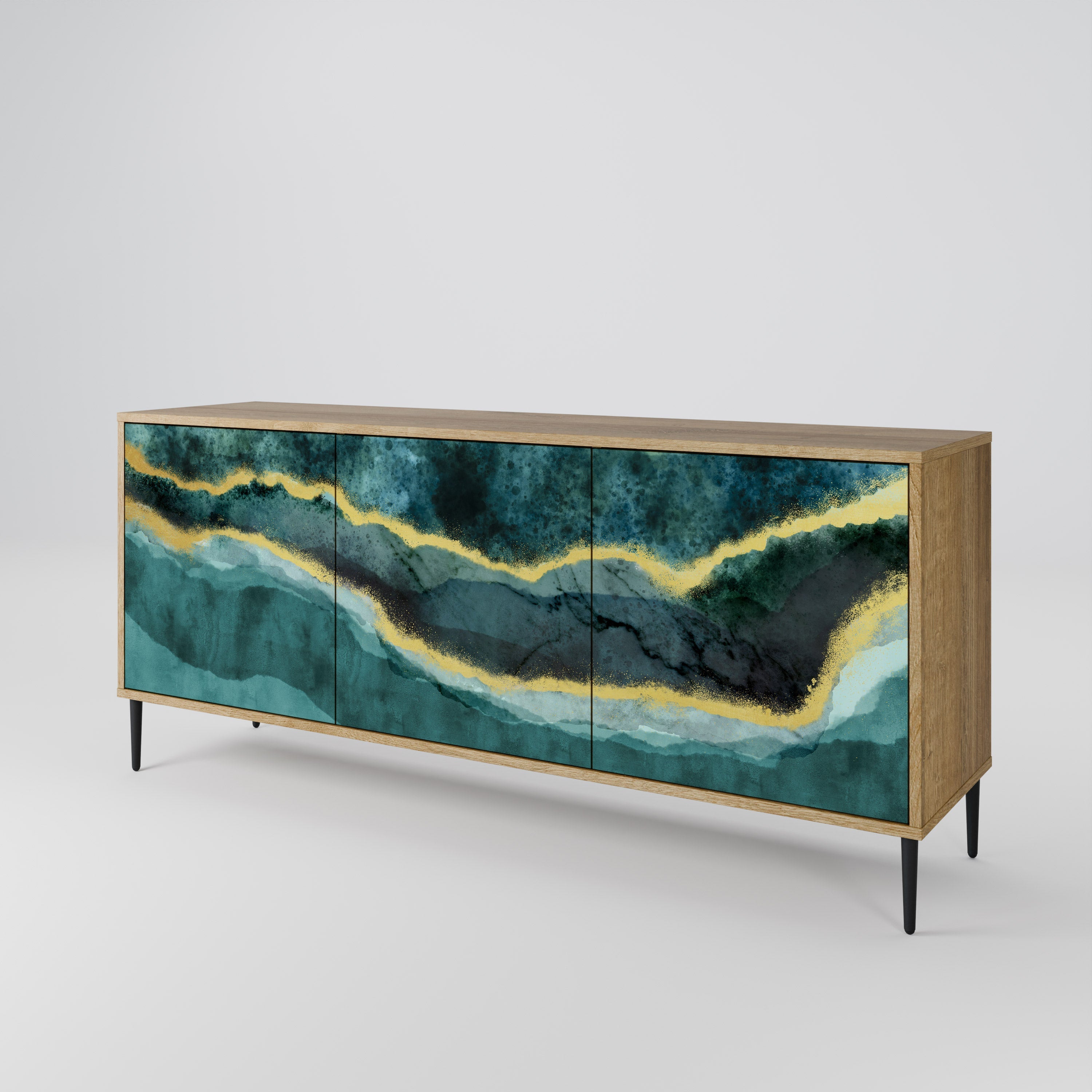 GOLDRUSH ODYSSEY 3-türiges Sideboard in Eichenoptik
