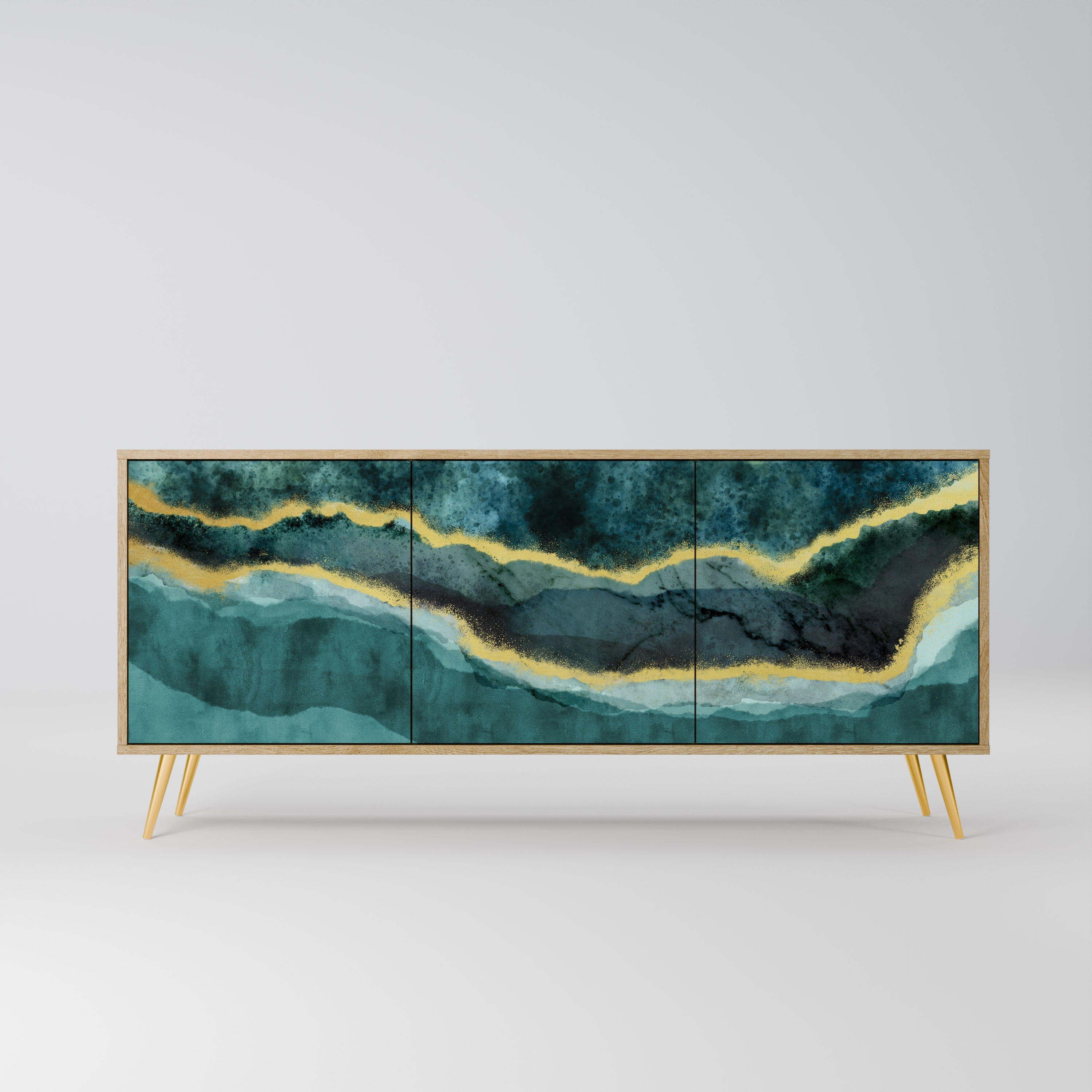 GOLDRUSH ODYSSEY 3-türiges Sideboard in Eichenoptik