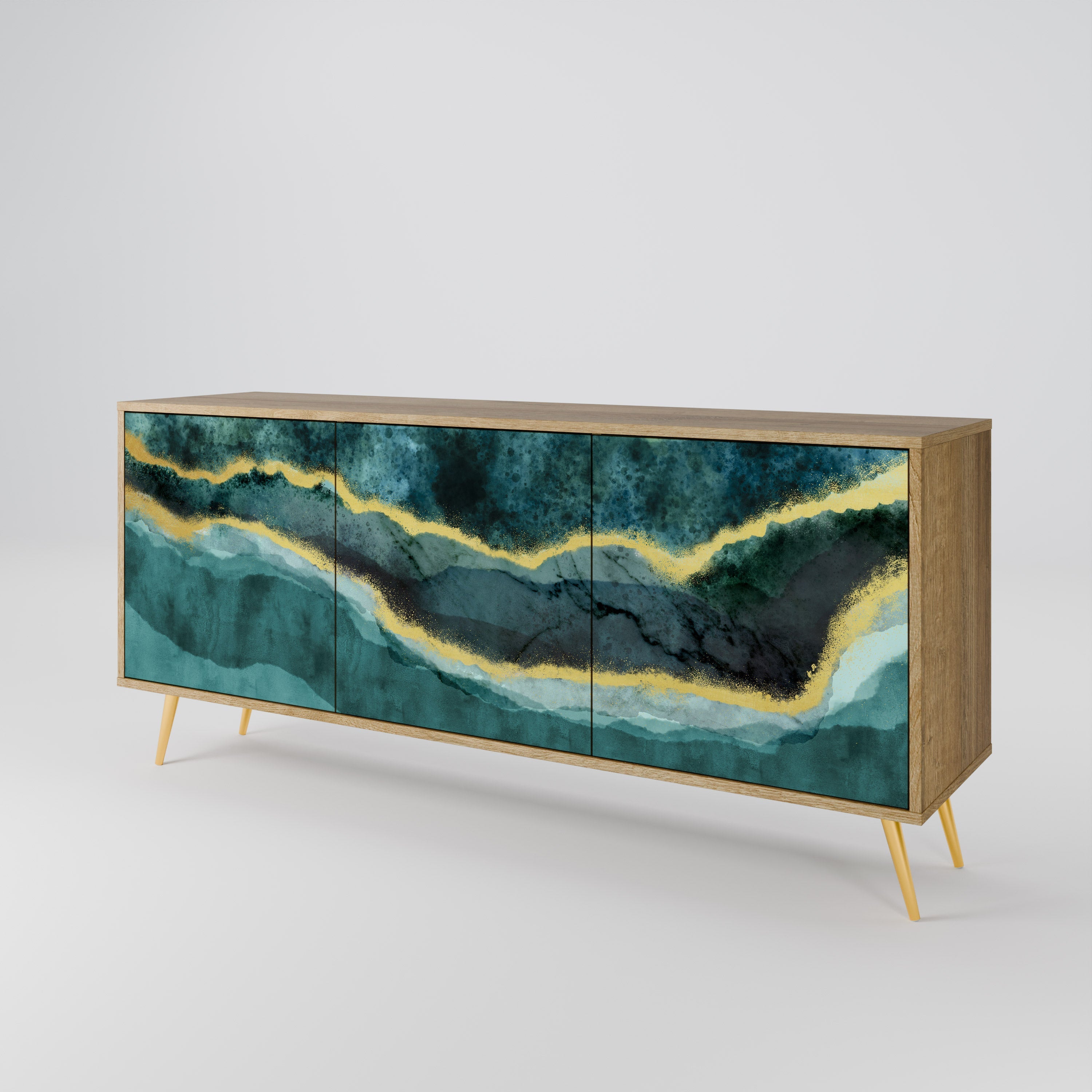 GOLDRUSH ODYSSEY 3-türiges Sideboard in Eichenoptik