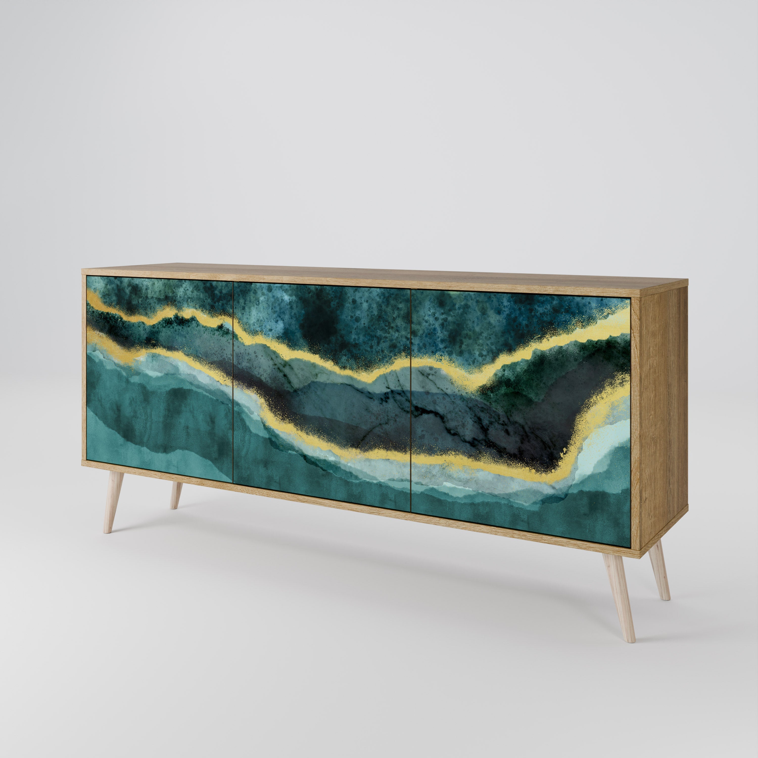 GOLDRUSH ODYSSEY 3-türiges Sideboard in Eichenoptik