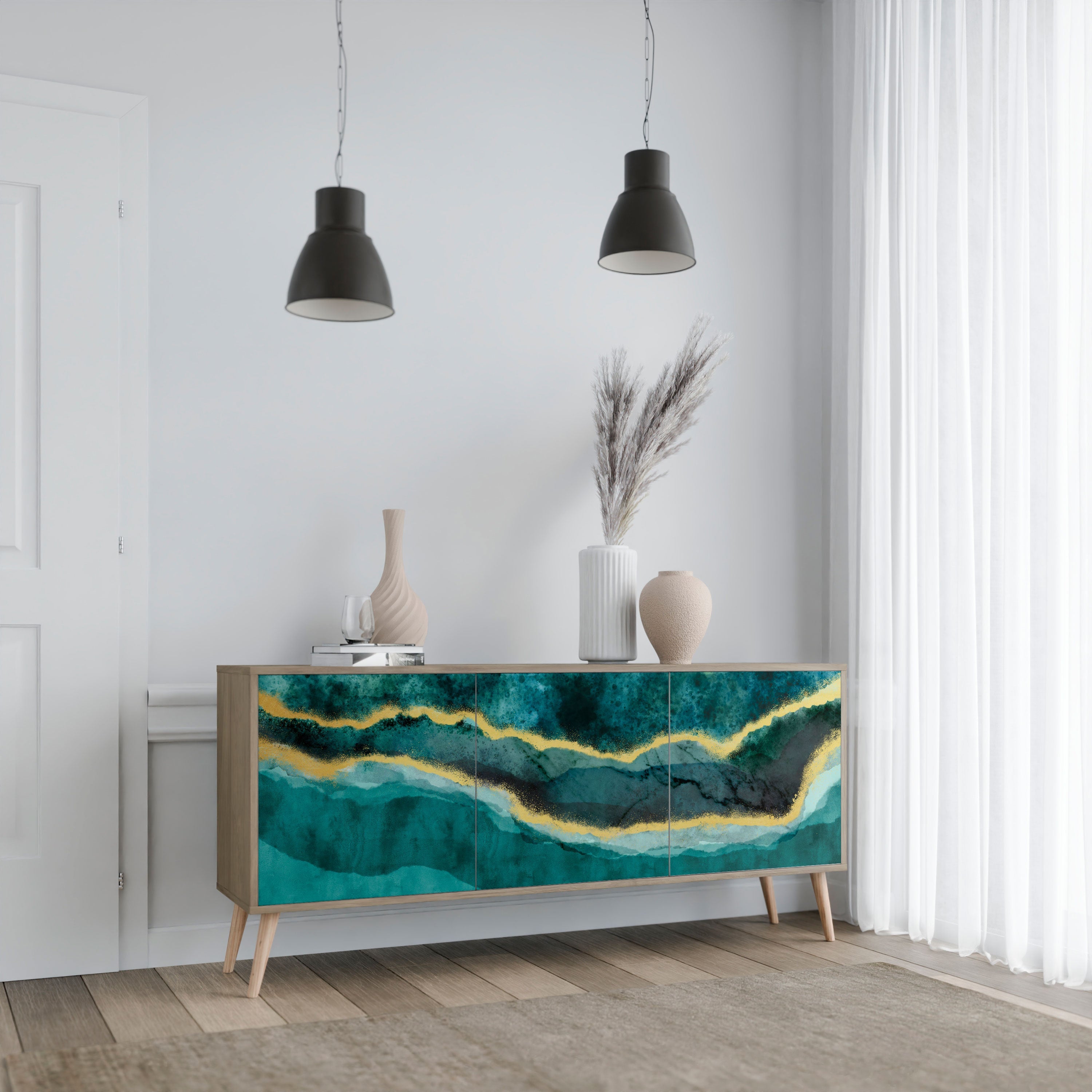GOLDRUSH ODYSSEY 3-türiges Sideboard in Eichenoptik