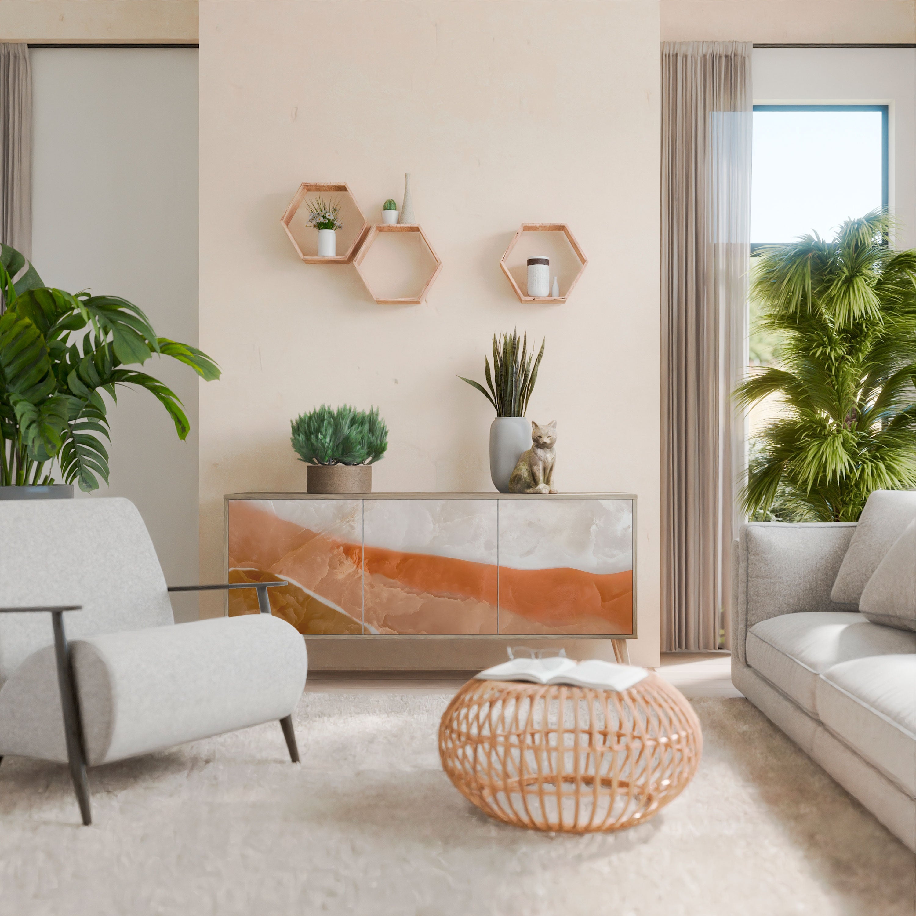 SANDHILLS SPLENDOUR 3-türiges Sideboard in Eichenoptik