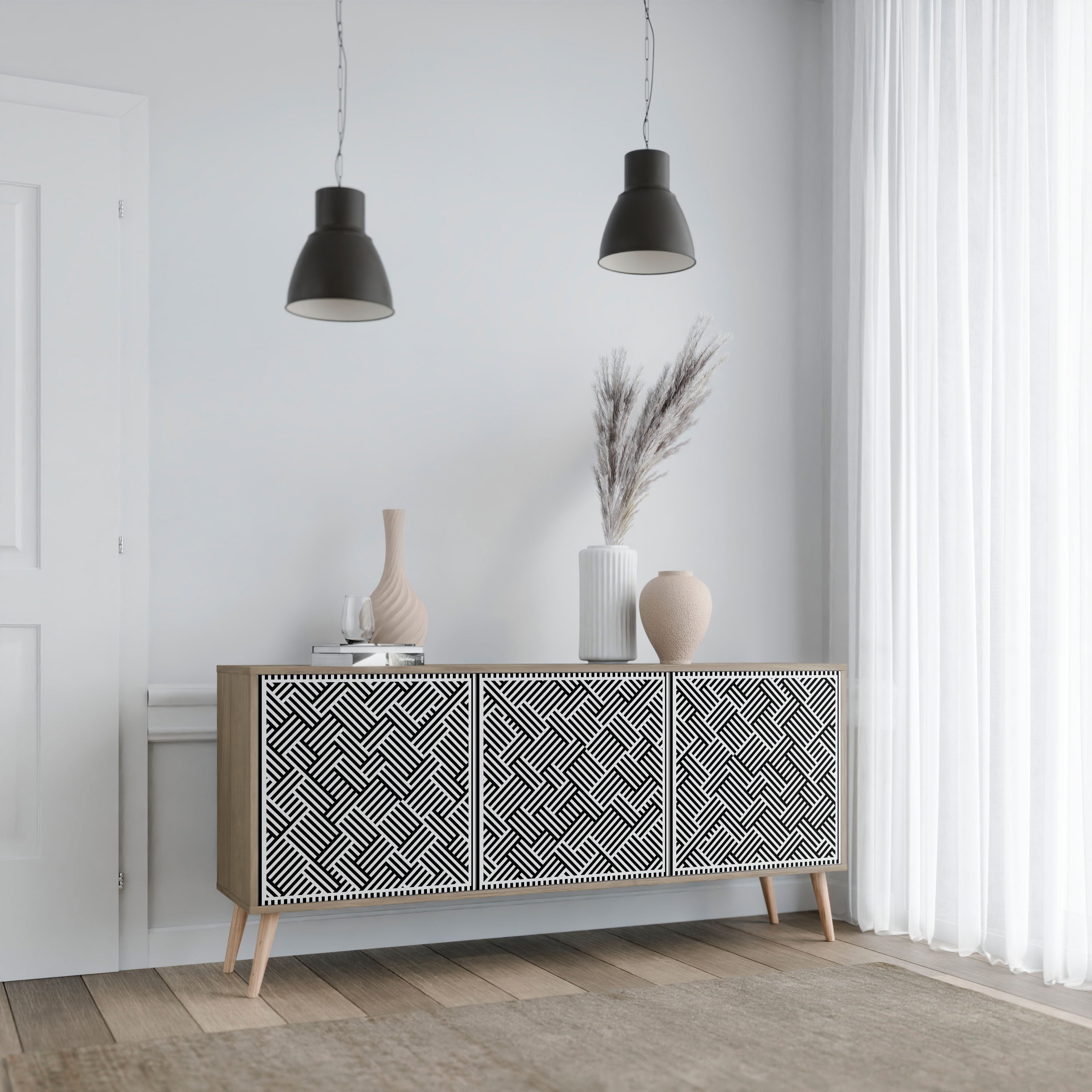 TEMPORARY SEQUENCE 3-türiges Sideboard in Eichenoptik