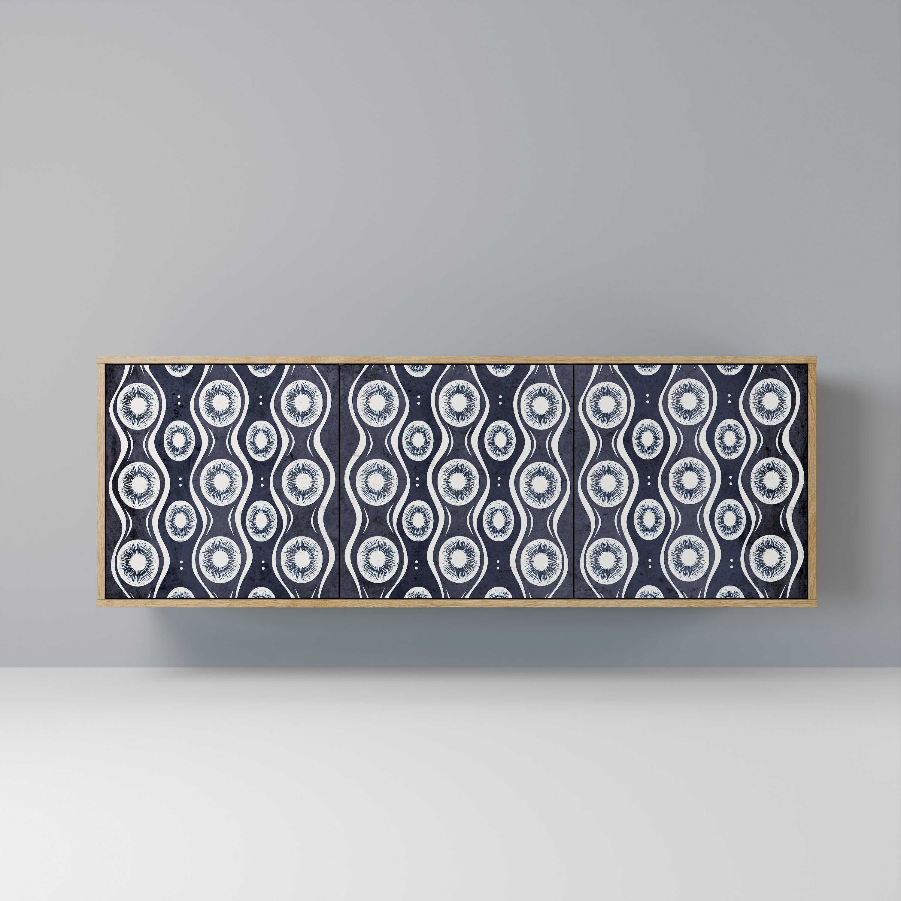 GRAPHITE EYES 3-türiges Sideboard in Eichenoptik