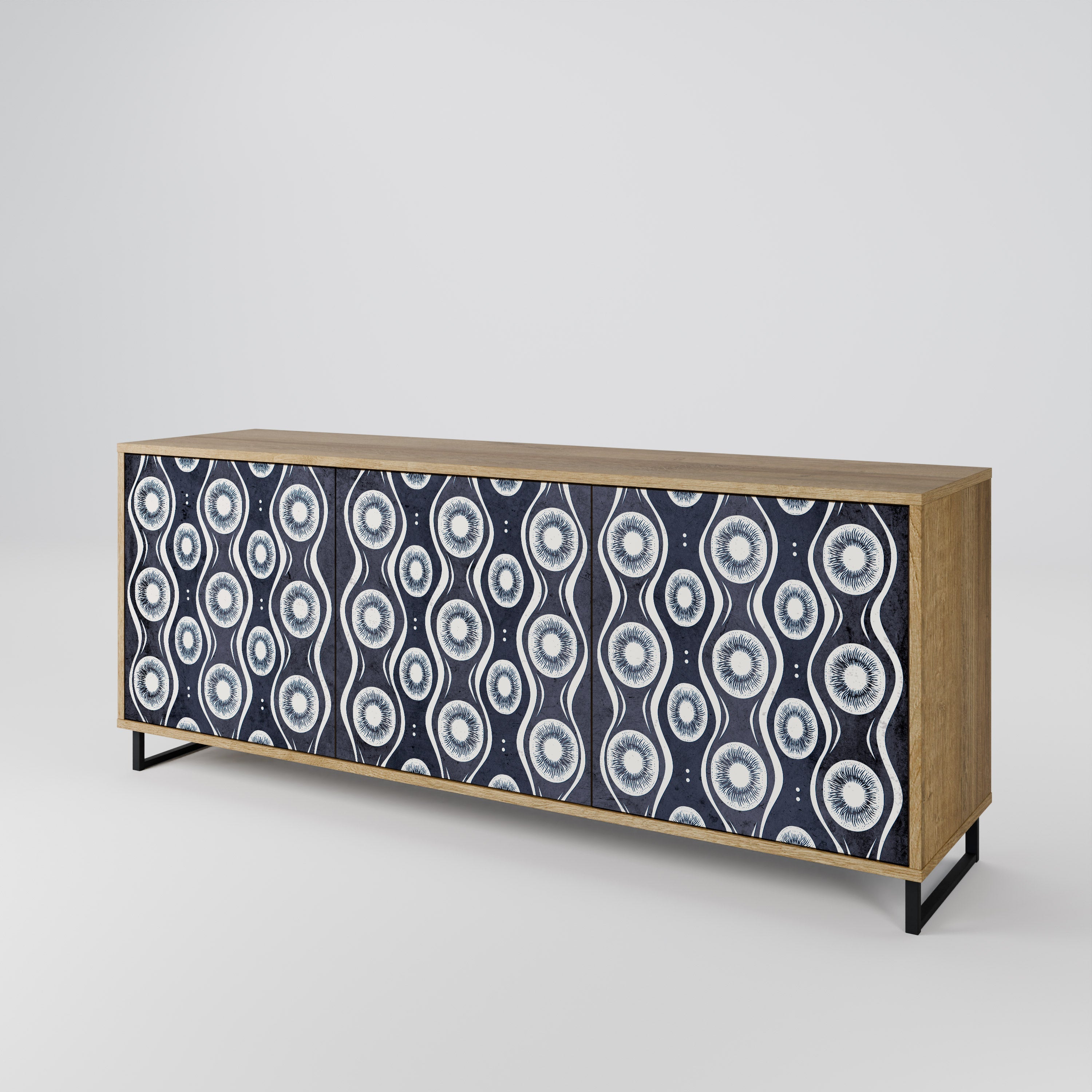 GRAPHITE EYES 3-türiges Sideboard in Eichenoptik