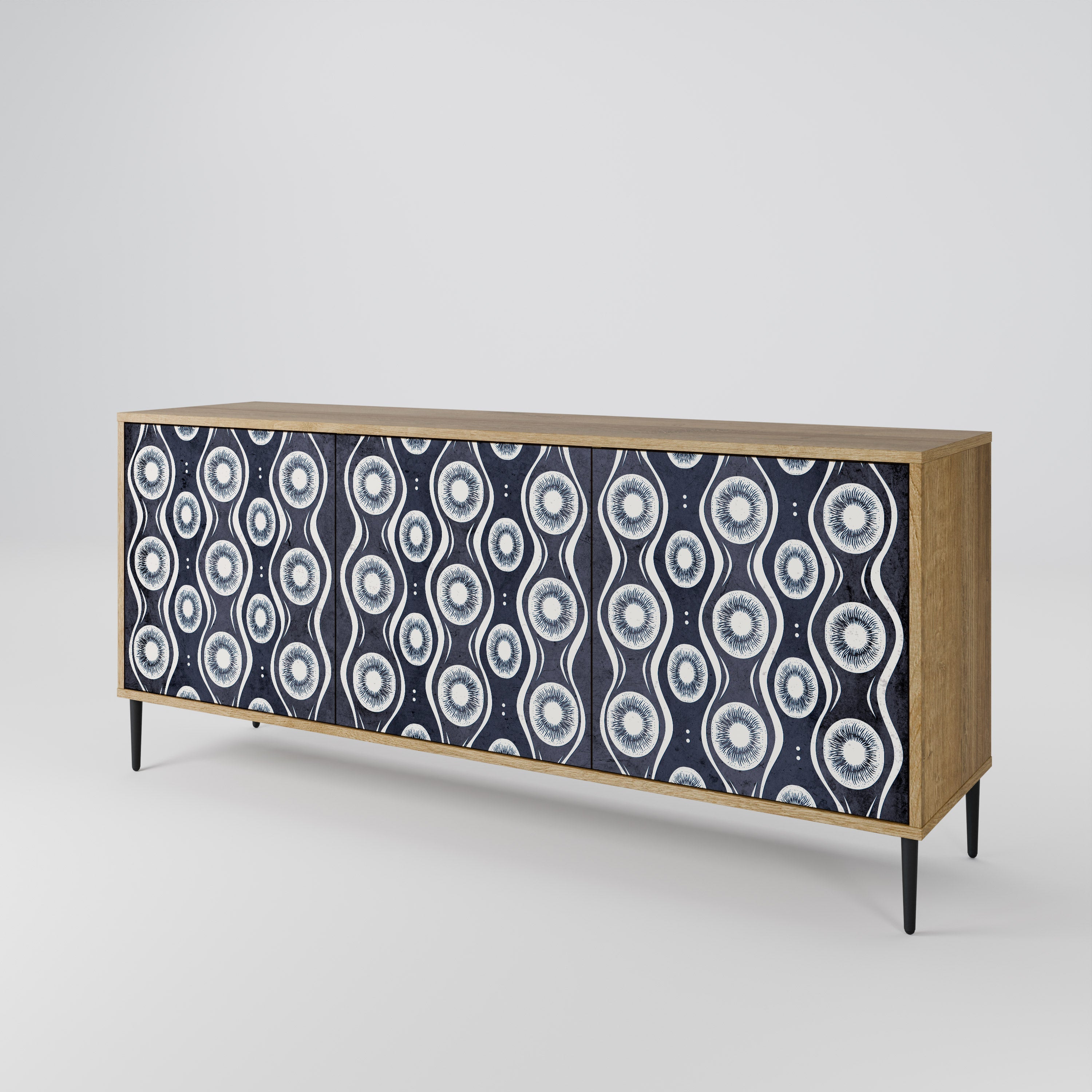GRAPHITE EYES 3-türiges Sideboard in Eichenoptik