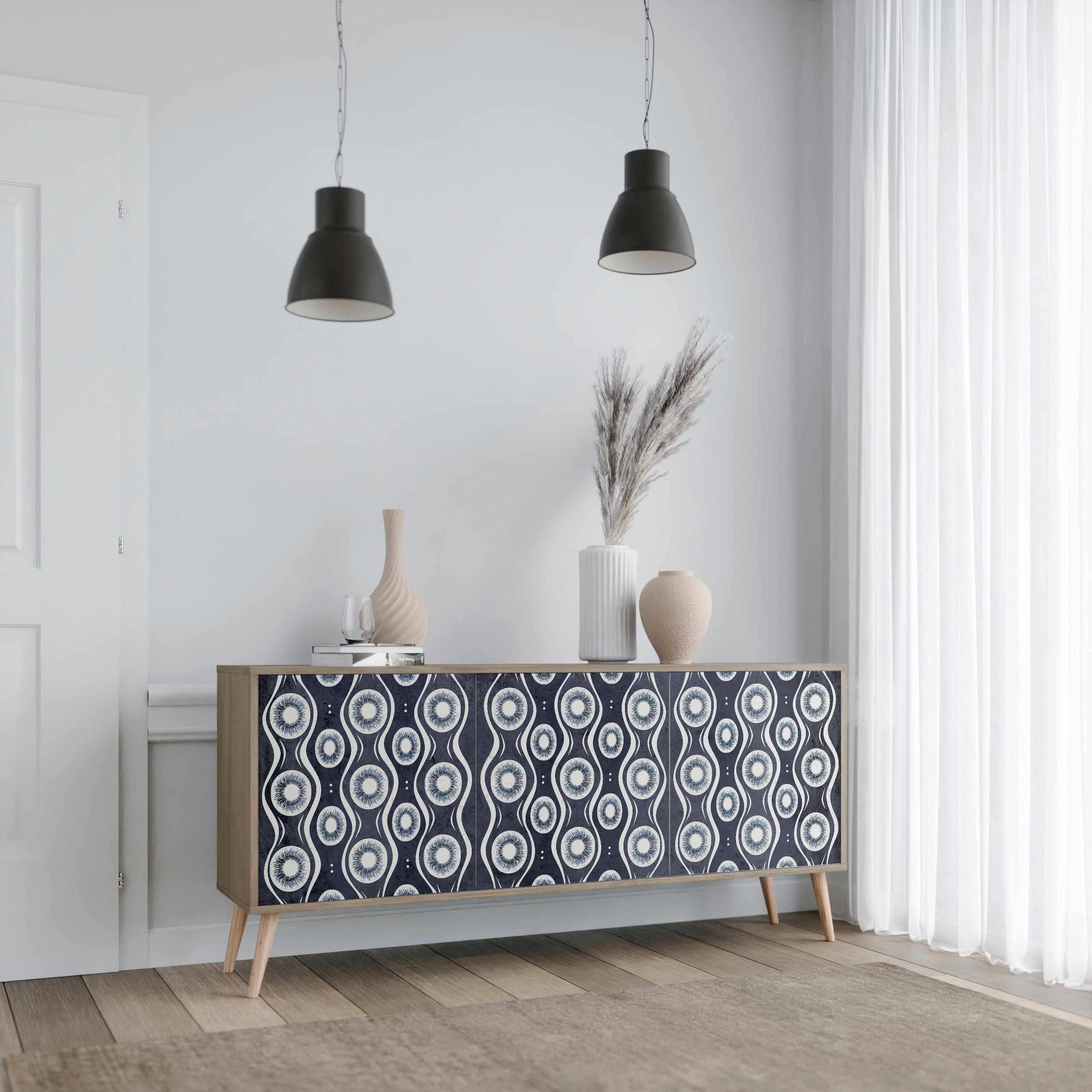 GRAPHITE EYES 3-türiges Sideboard in Eichenoptik
