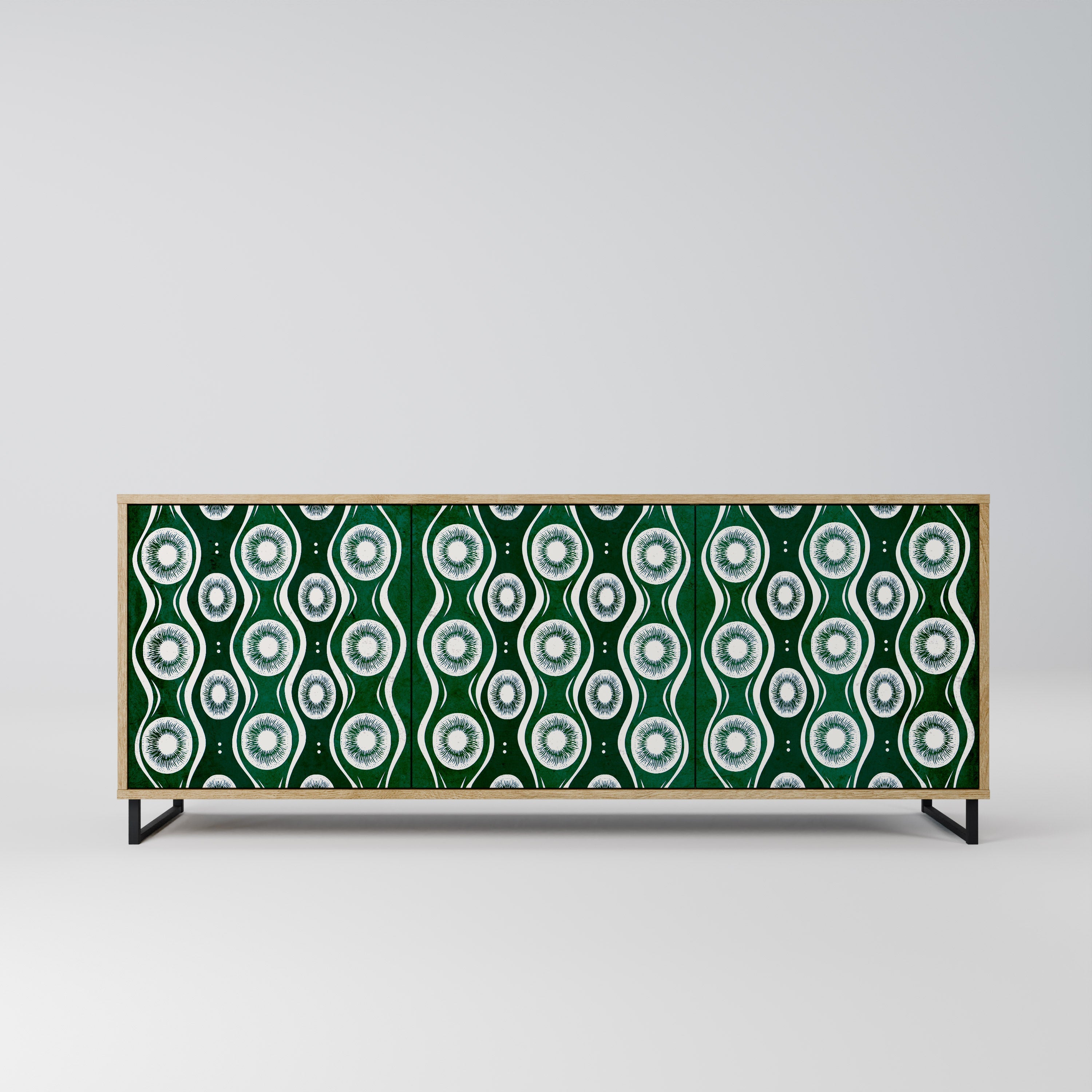 GREEN EYES 3-Door Sideboard in Oak Effect