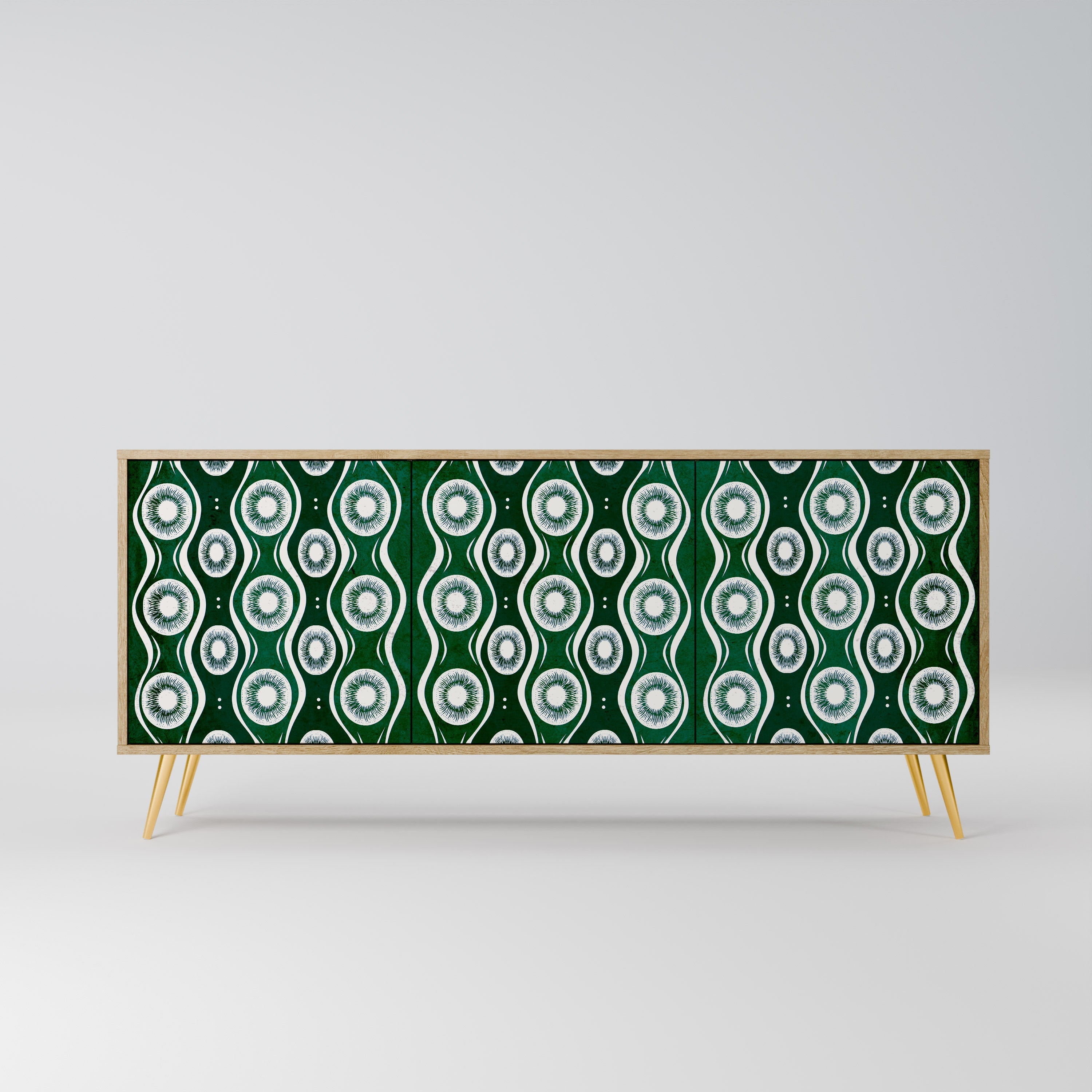 GREEN EYES 3-Door Sideboard in Oak Effect
