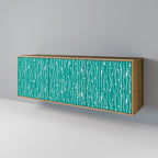 TURQUOISE RAIN 3-Door Sideboard in Oak Effect