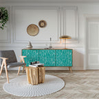 TURQUOISE RAIN 3-Door Sideboard in Oak Effect