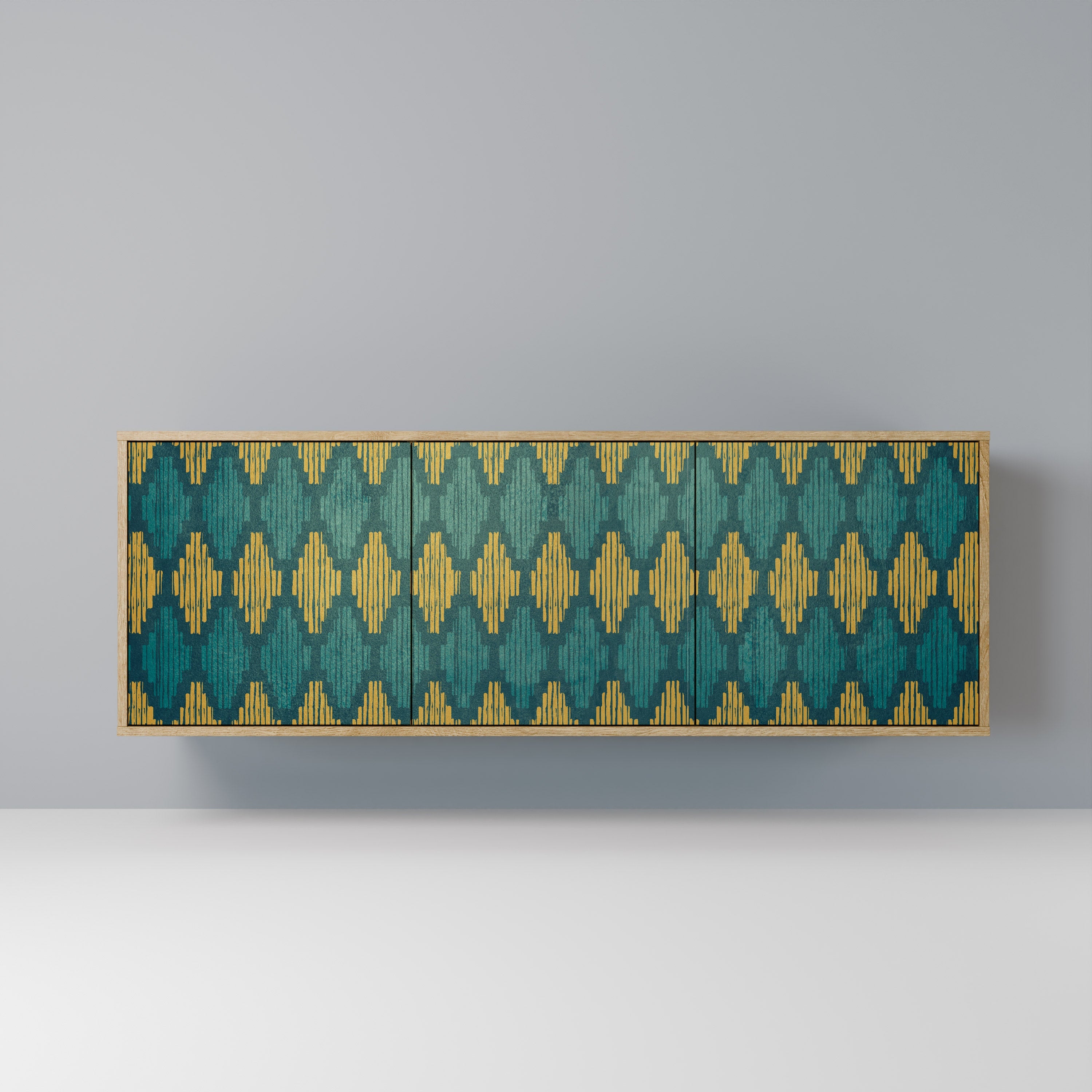 POLYGONS 3-Door Sideboard in Oak Effect