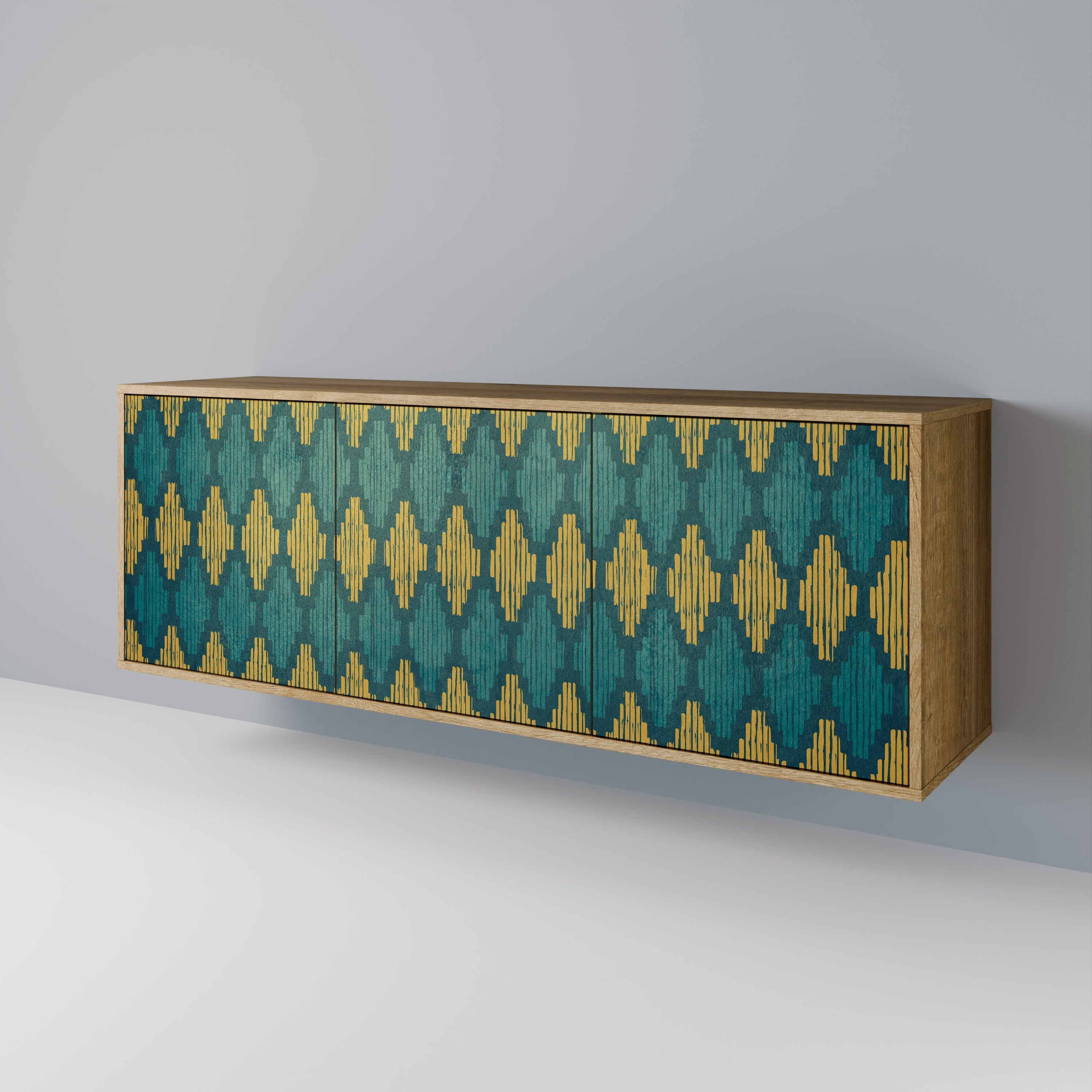 POLYGONS 3-Door Sideboard in Oak Effect