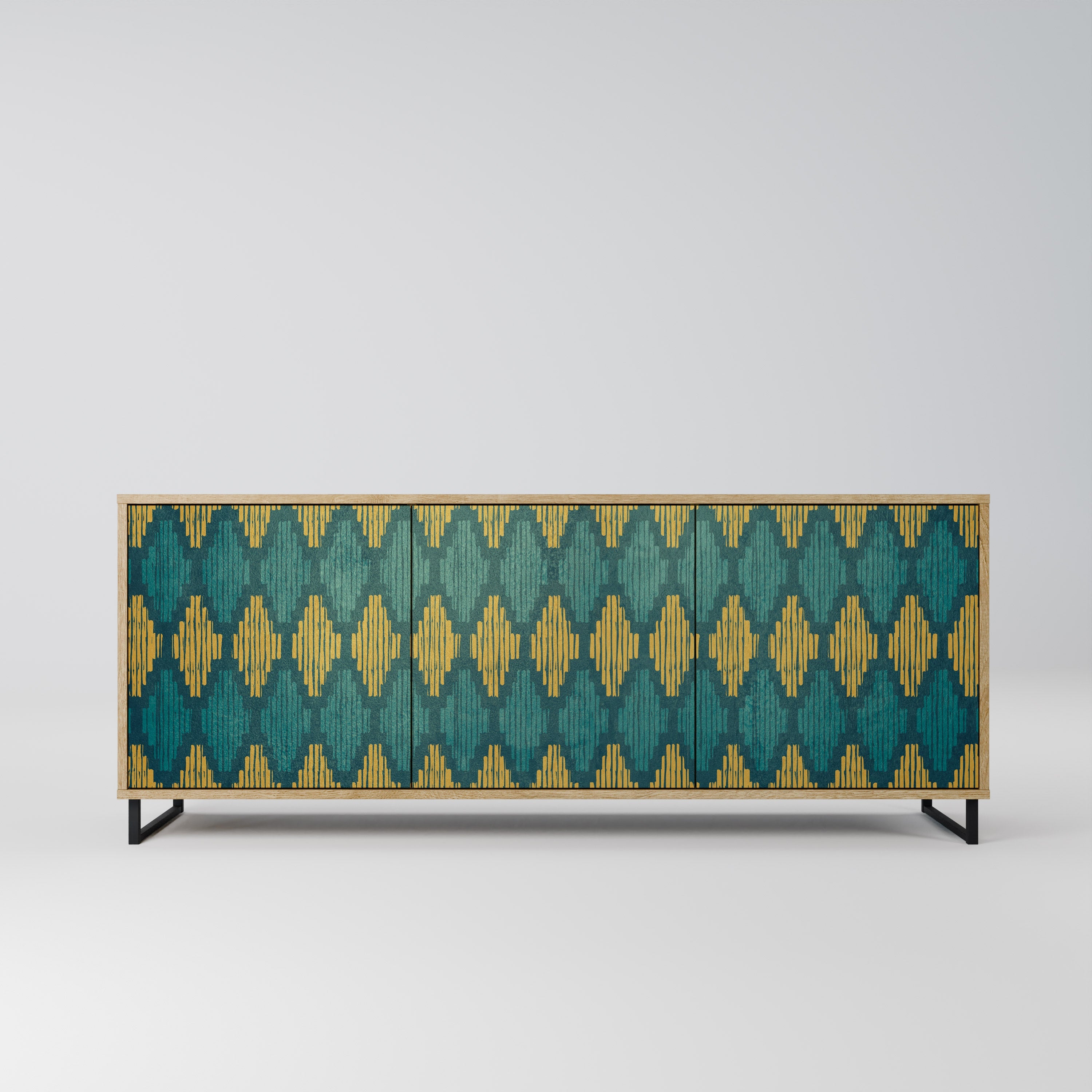 POLYGONS 3-Door Sideboard in Oak Effect