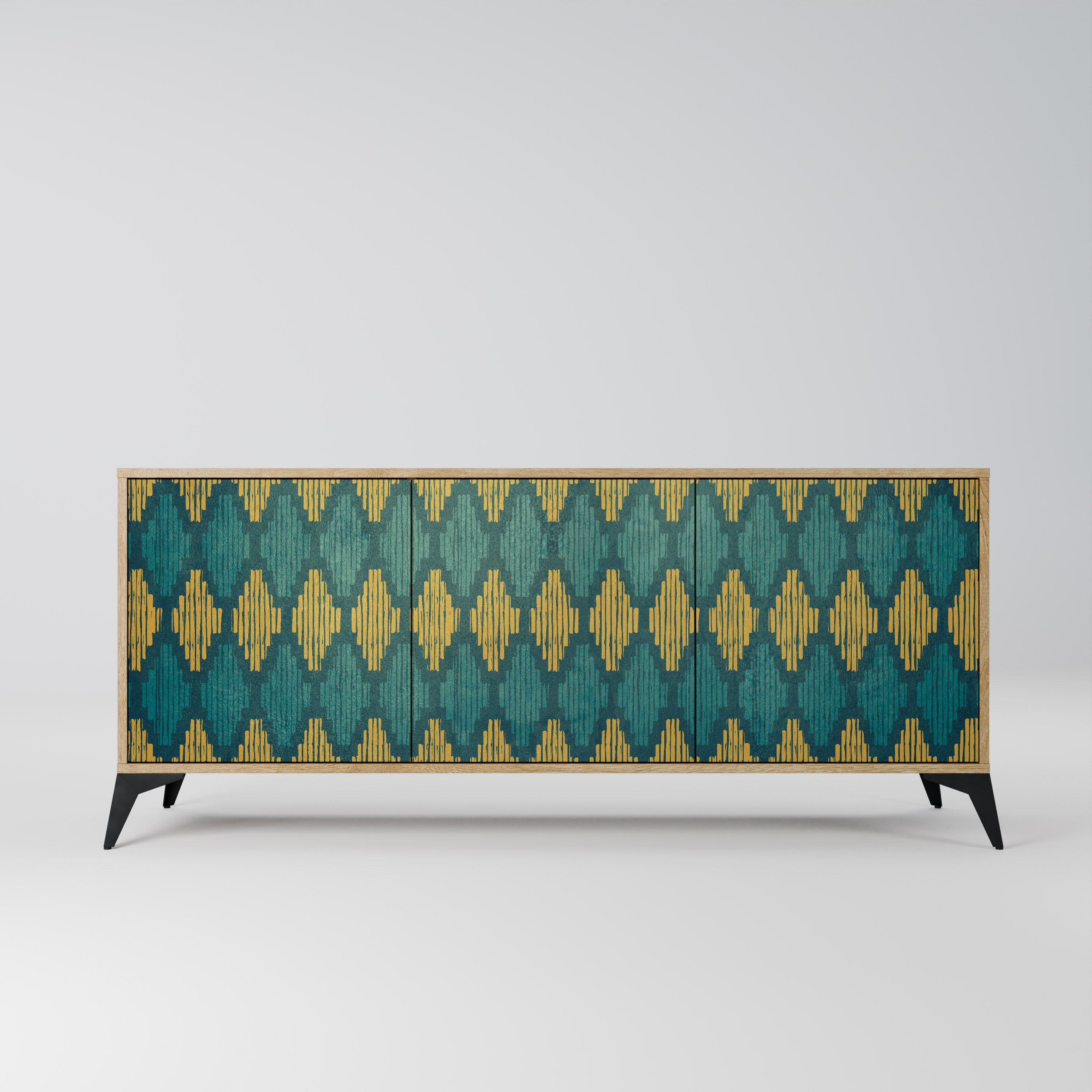POLYGONS 3-Door Sideboard in Oak Effect