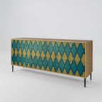 POLYGONS 3-Door Sideboard in Oak Effect