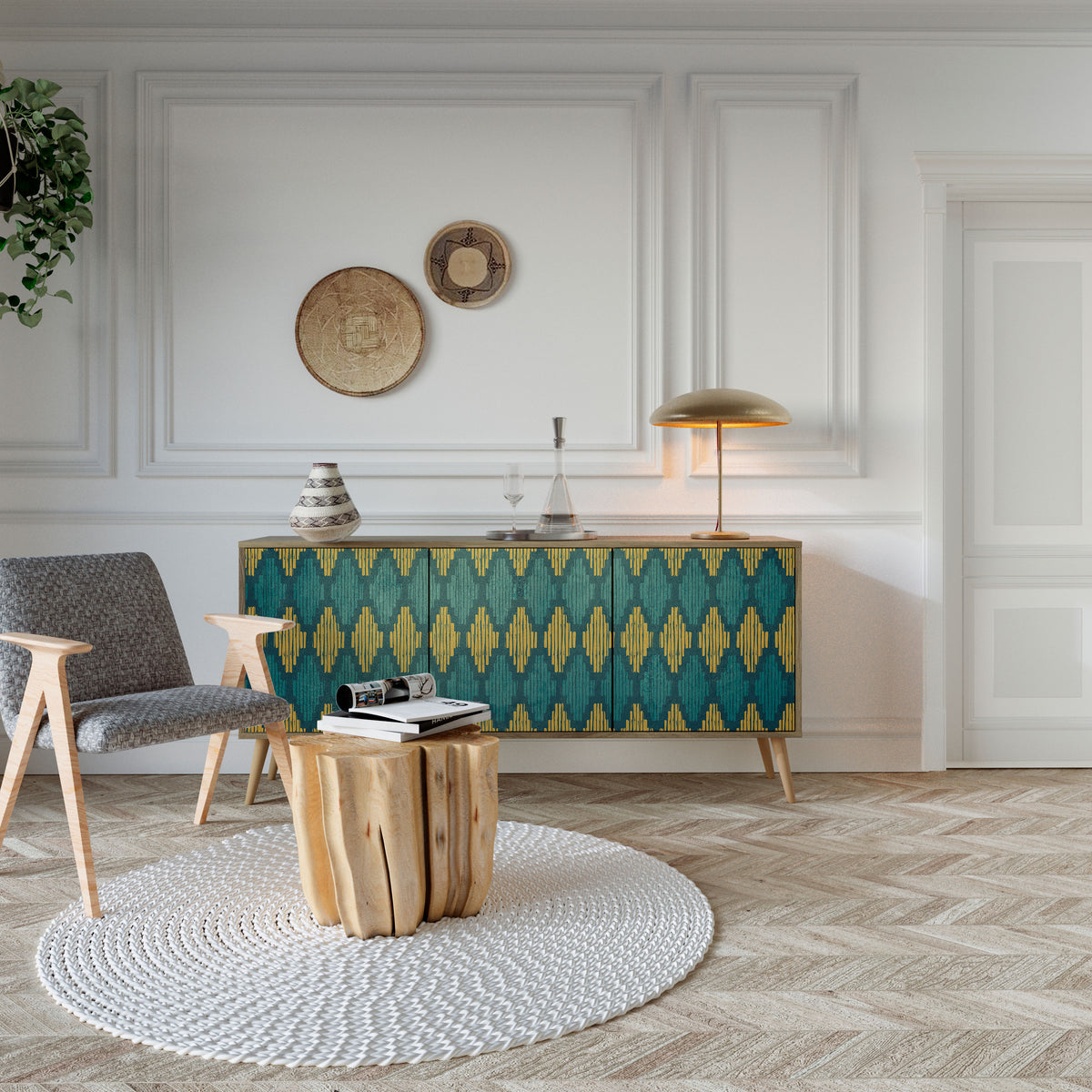 POLYGONS 3-türiges Sideboard