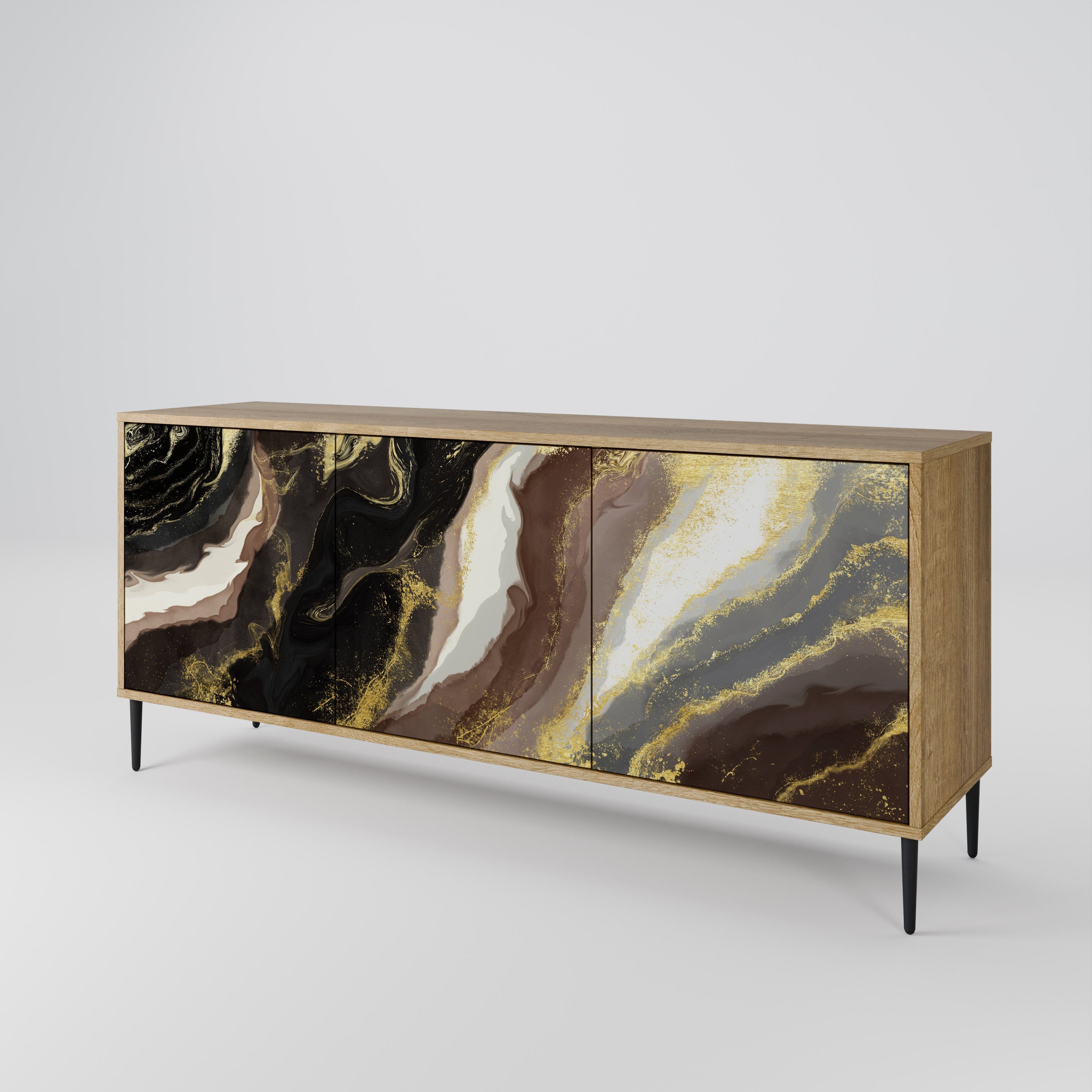 GOLD DUST 3-Door Sideboard in Oak Effect