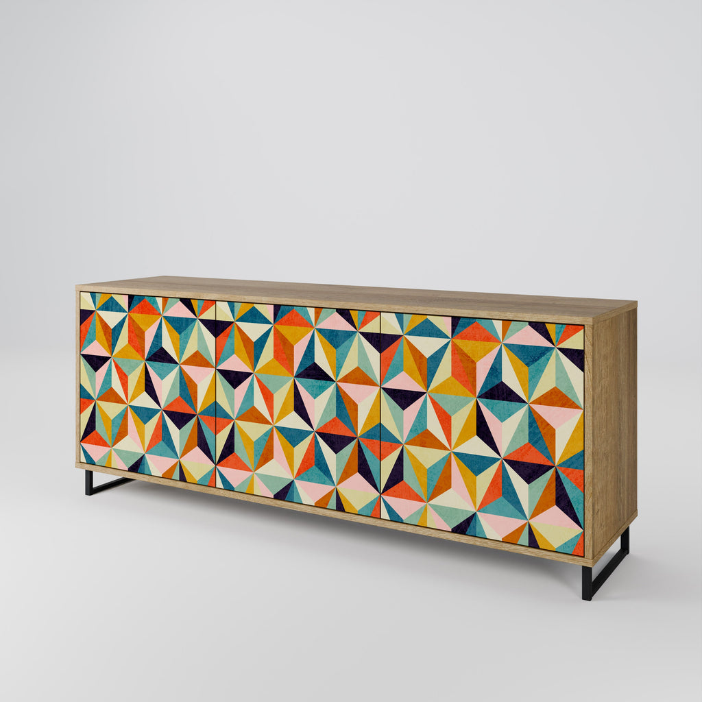 TESSELATE TREASURES 3-Door Sideboard in Oak Effect