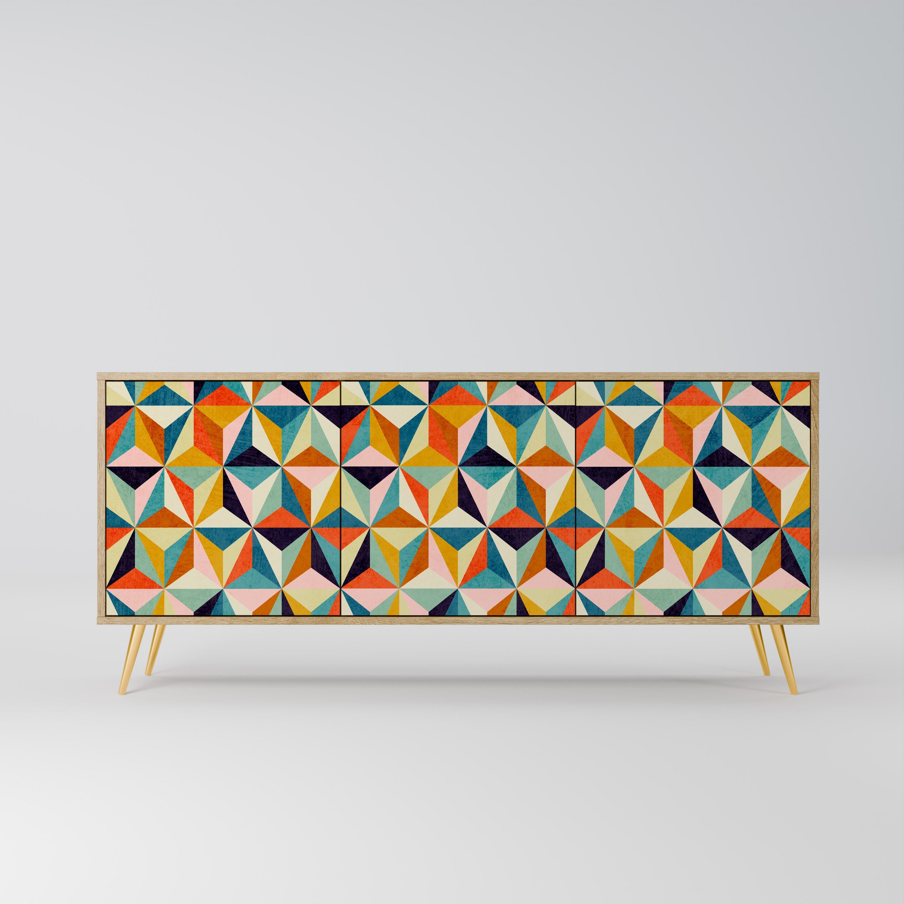 TESSELATE TREASURES 3-Door Sideboard in Oak Effect