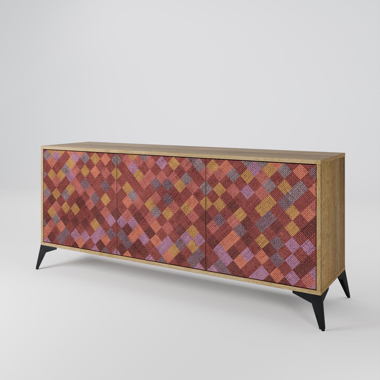 PAINTED SQUARES 3-türiges Sideboard