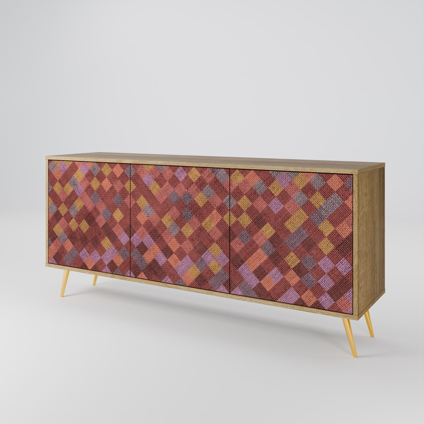 PAINTED SQUARES 3-türiges Sideboard