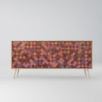 PAINTED SQUARES 3-Door Sideboard in Oak Effect