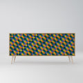 PAINTED SQUARES MIX Sideboard mit 3 Türen in Eiche-Optik