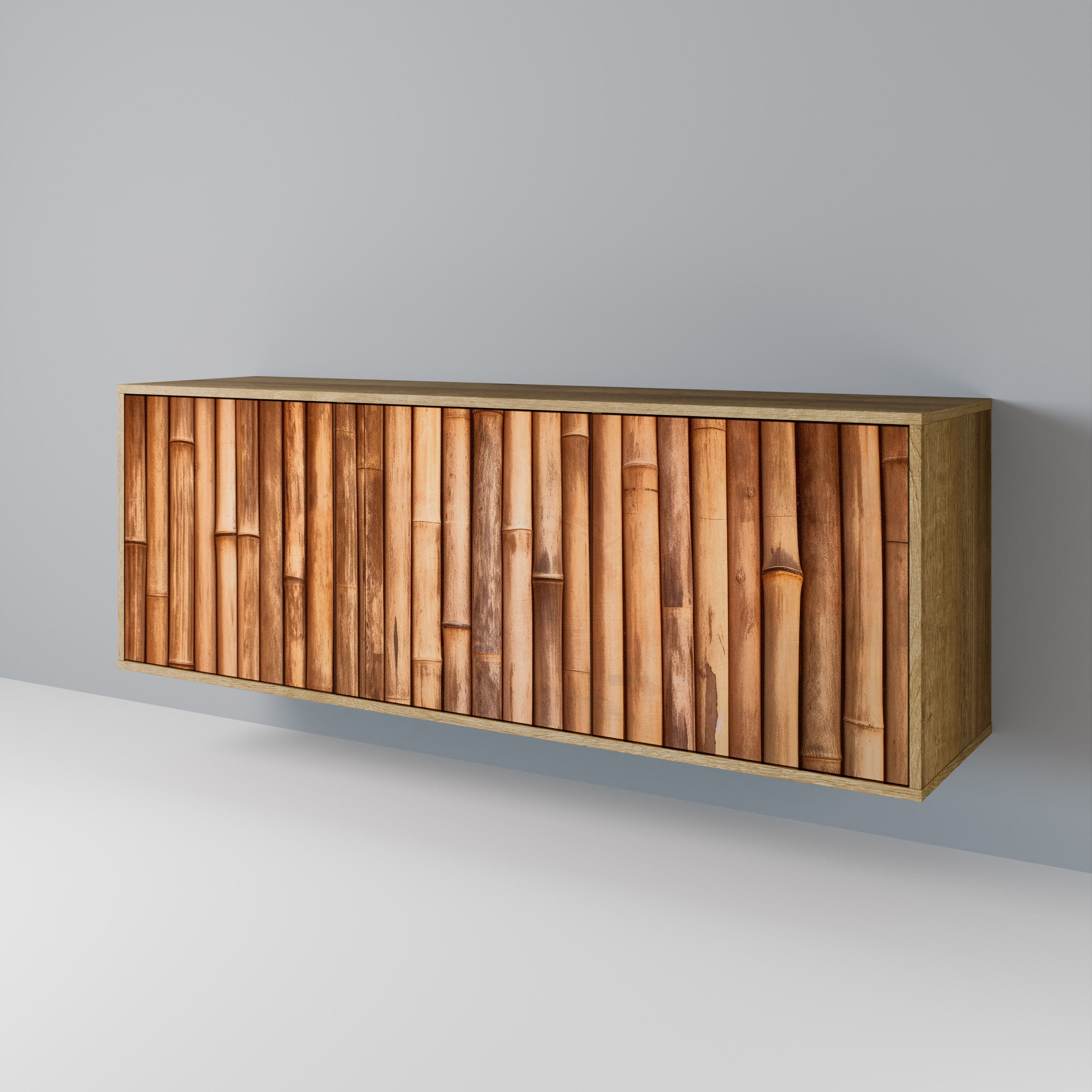 NATURAL WOOD 3-Door Sideboard in Oak Effect