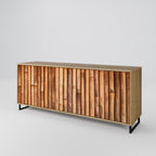 NATURAL WOOD 3-Door Sideboard in Oak Effect