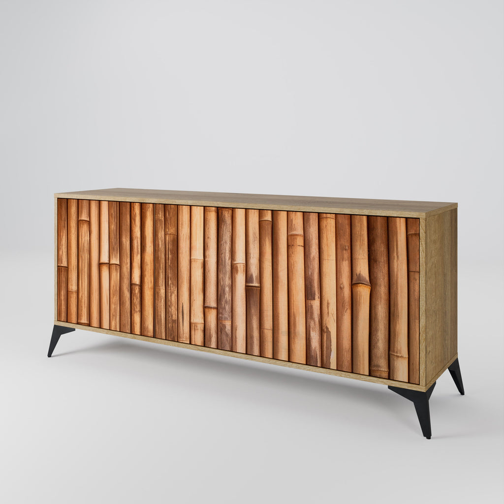 NATURAL WOOD 3-Door Sideboard in Oak Effect
