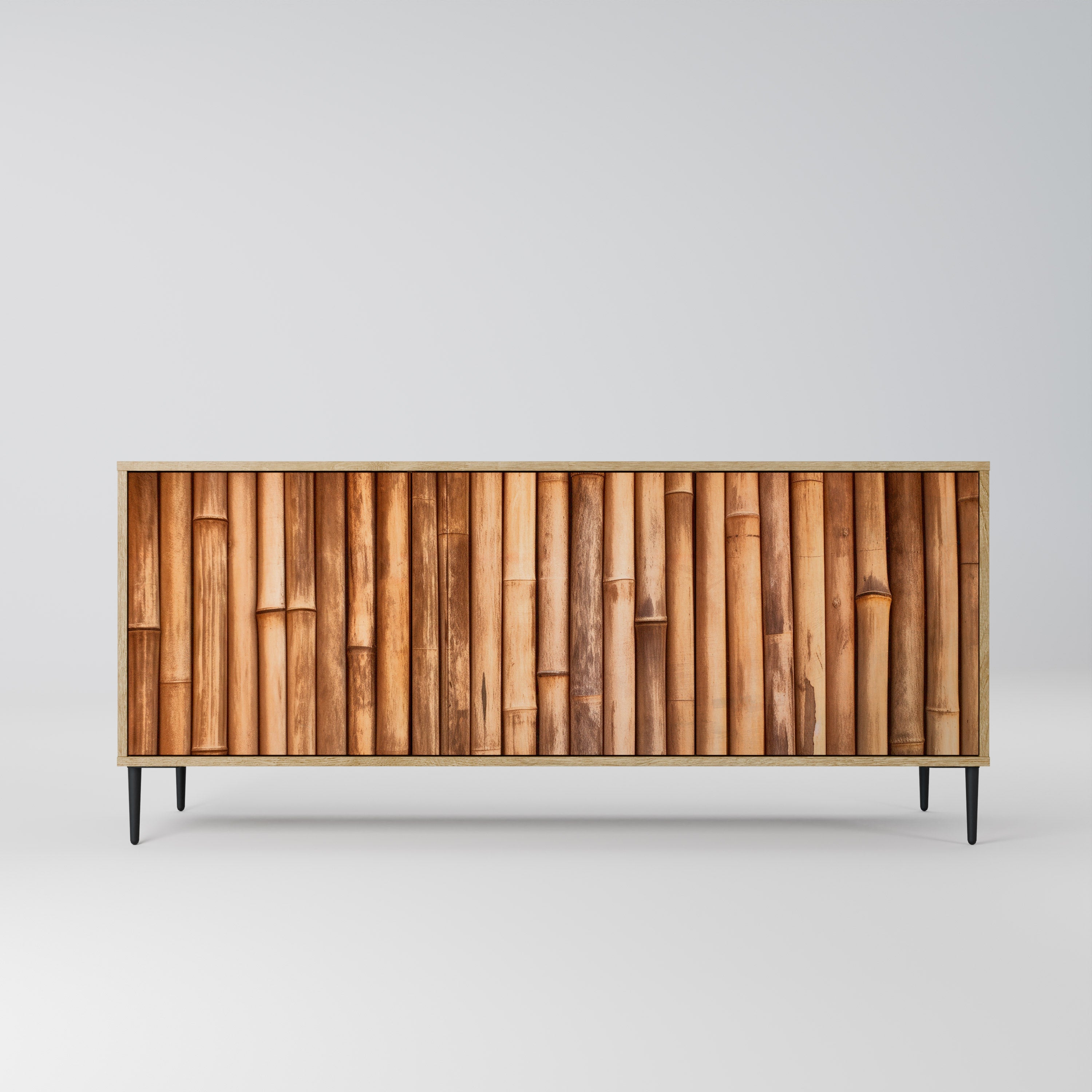 NATURAL WOOD 3-Door Sideboard in Oak Effect