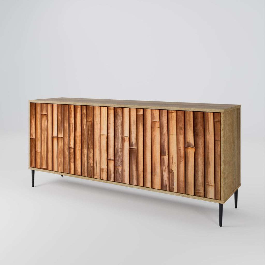 NATURAL WOOD 3-Door Sideboard in Oak Effect