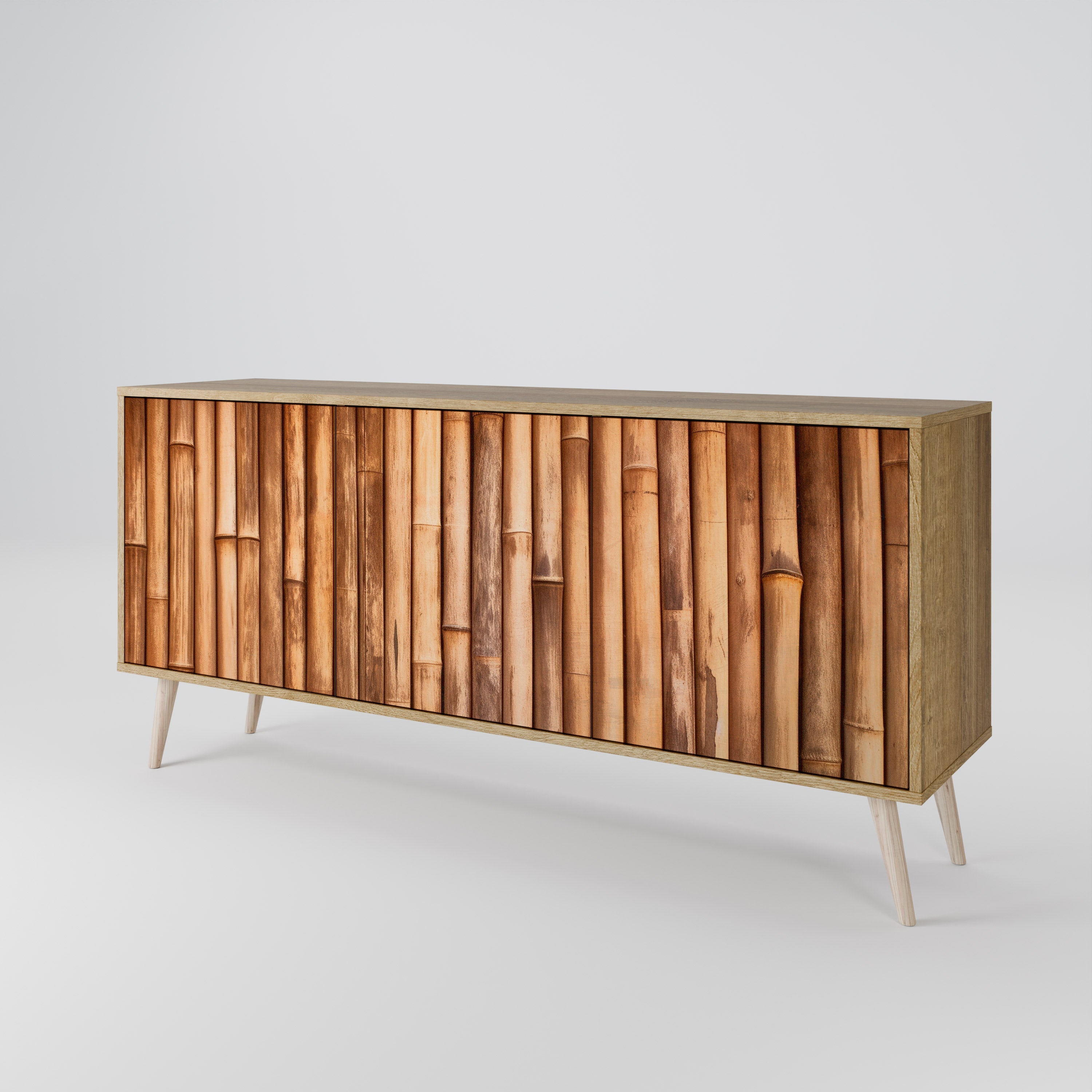 NATURAL WOOD 3-Door Sideboard in Oak Effect