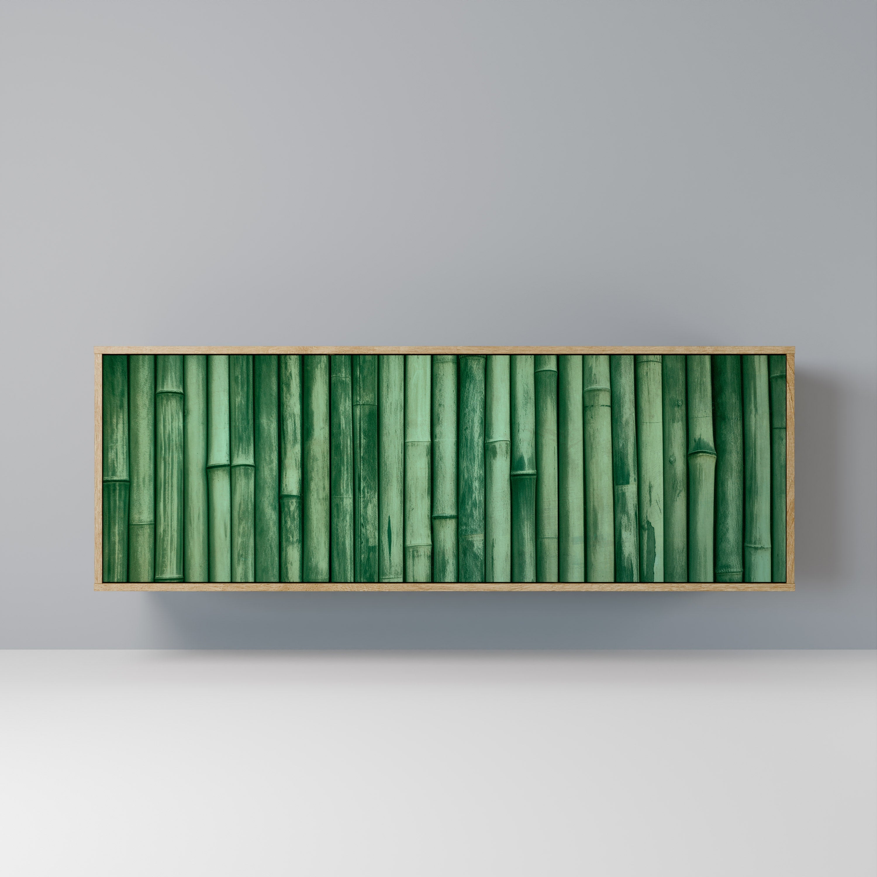 NATURAL GREEN 3-Door Sideboard in Oak Effect