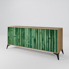 NATURAL GREEN 3-Door Sideboard in Oak Effect