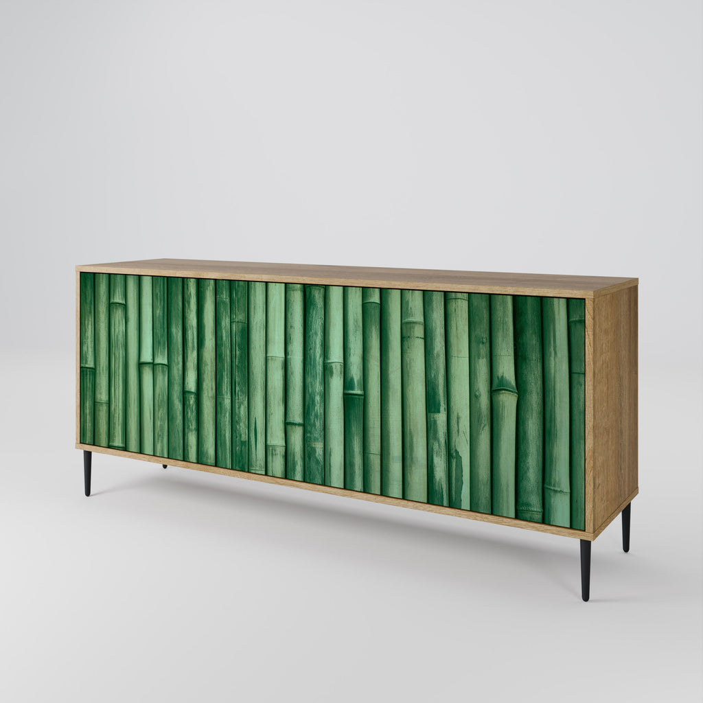 NATURAL GREEN 3-Door Sideboard in Oak Effect